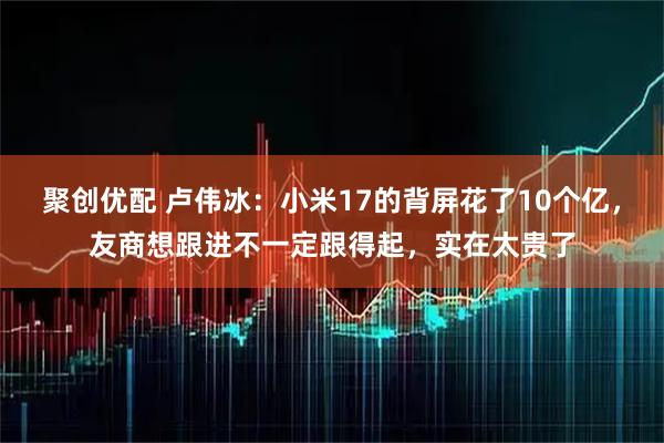聚创优配 卢伟冰：小米17的背屏花了10个亿，友商想跟进不一定跟得起，实在太贵了