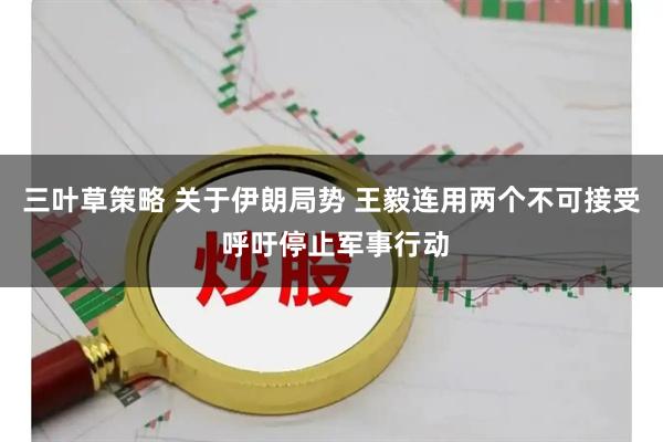 三叶草策略 关于伊朗局势 王毅连用两个不可接受 呼吁停止军事行动