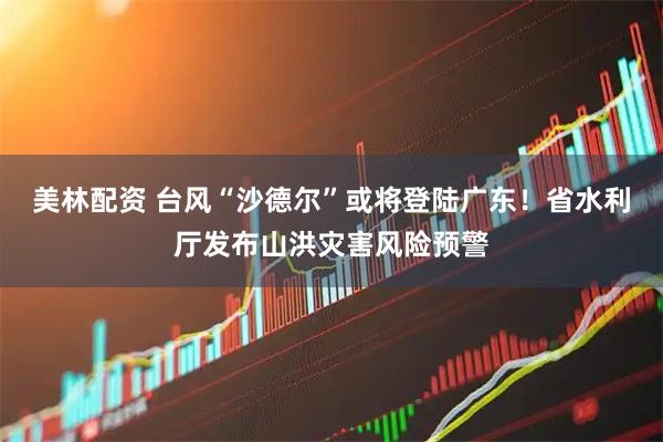 美林配资 台风“沙德尔”或将登陆广东！省水利厅发布山洪灾害风险预警